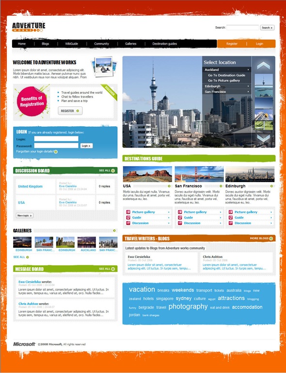 AdventureWorks Travel Site
